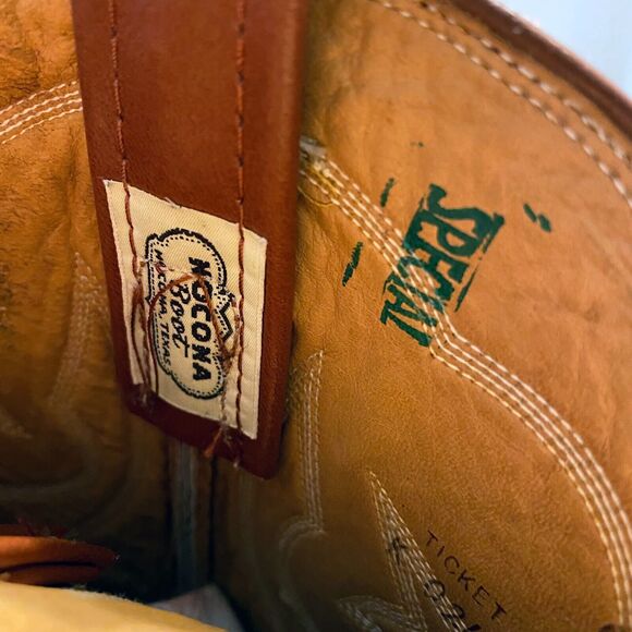 Nocona Men's Special Python Snakeskin Brown Leather Cowboy Boots US Size 5 C - Picture 9 of 10